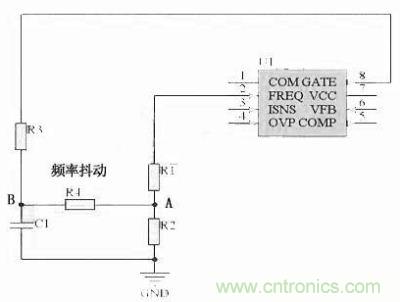 對于采用單顆鏡像電阻設(shè)定頻率，比如IR1150