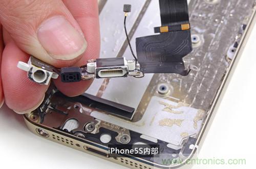 土豪金iPhone 5S拆解:內(nèi)部結(jié)構(gòu)升級,維修難度增加