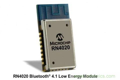 Microchip公司的RN4020模塊集成了包括天線在內(nèi)完整的低功耗藍牙射頻電路。RN4020采用密封的10mm x17mm x 2mm封裝,內(nèi)置有板載陶瓷天線、2.4GHz的低功耗藍牙收發(fā)器、帶完整的嵌入式低功耗藍牙協(xié)議棧的微控制器以及UART和USB接口。