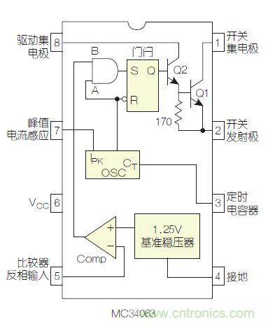 圖2:MC34063是該電路核心。