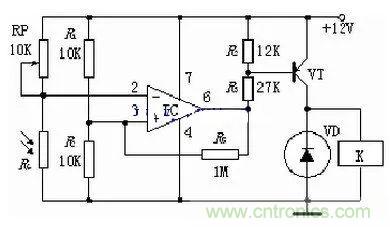 光敏電阻式光控開關典型應用電路解析 光敏電阻式光控開關典型應用電路解析